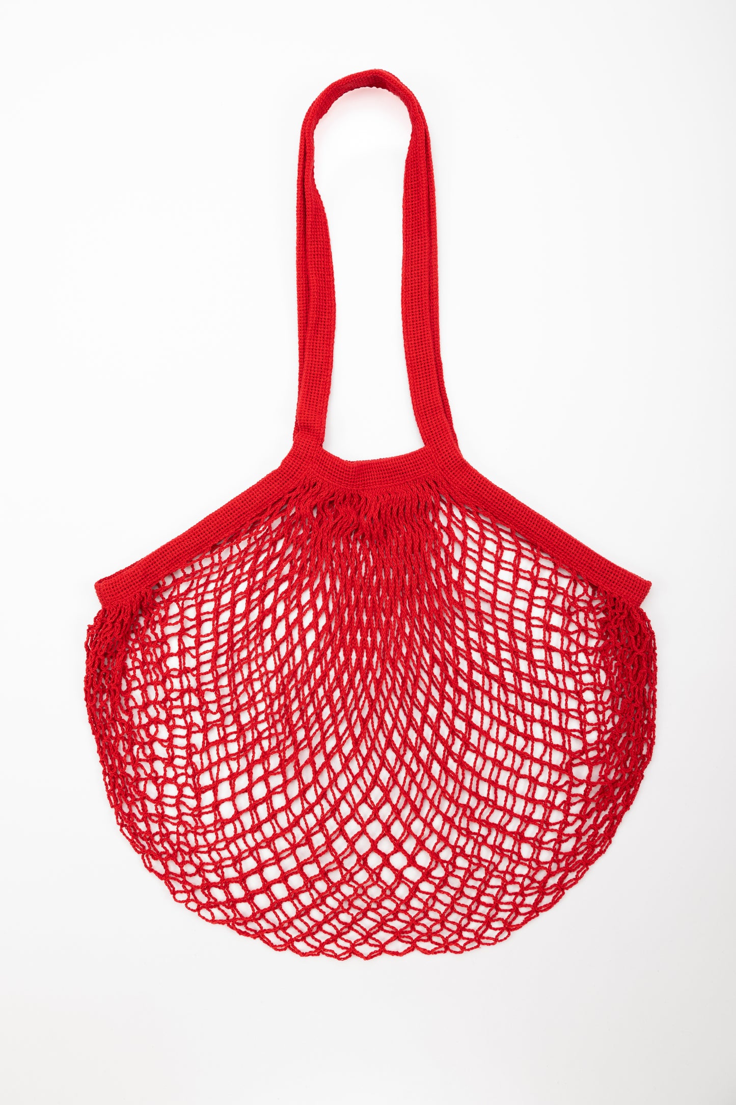 Reusable Cotton Bags - Red - Cotton String Bag - Long Handle