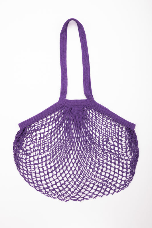 Reusable Cotton Bags - Purple - Cotton String Bag - Long Handle