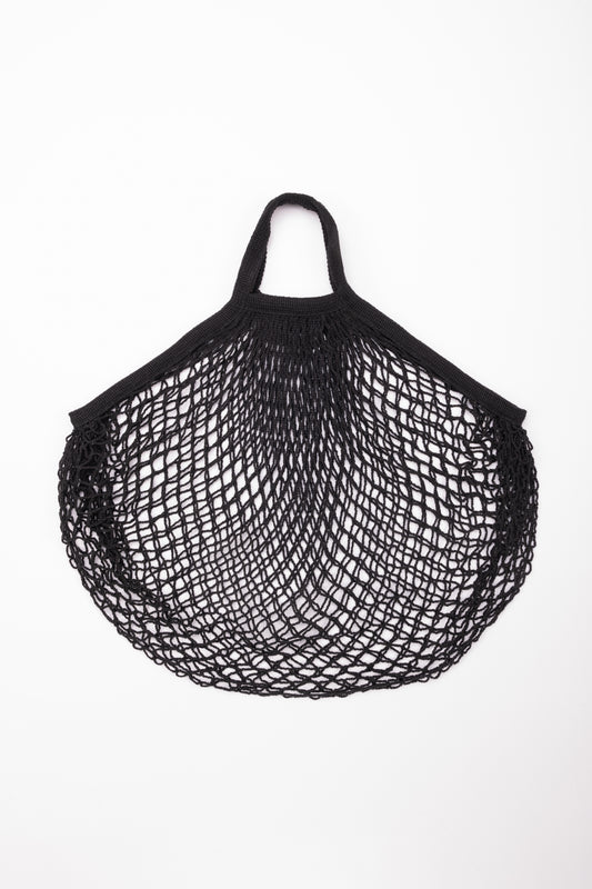 Reusable Cotton Bags - Midnight Black- Cotton String Bag-Short Handle
